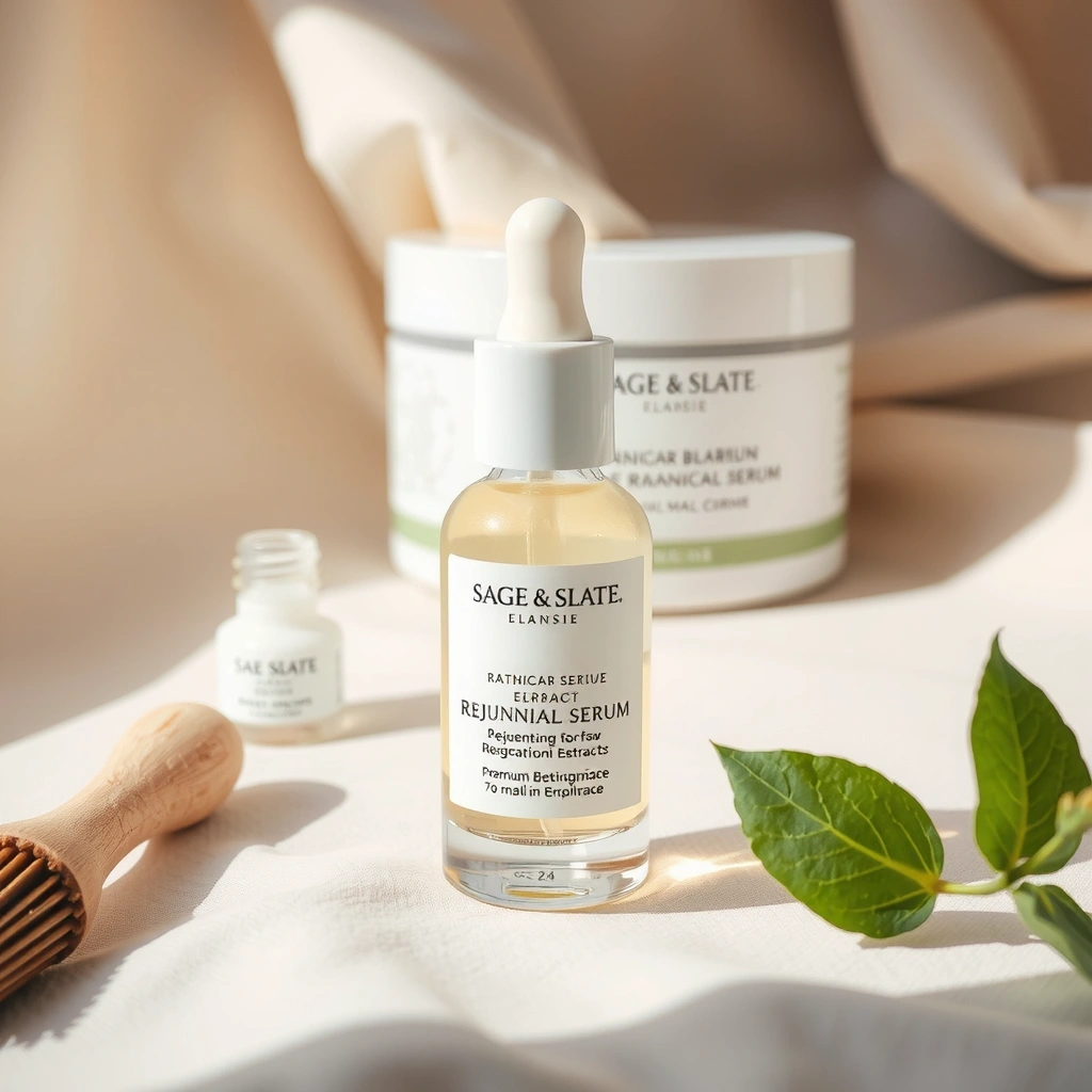 Luxurious rejuvenating serum bottle